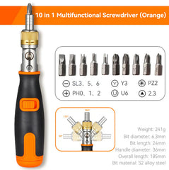10-in-1 Ratchet Screwdriver Set - Portable Multi-Angle Screwdriver