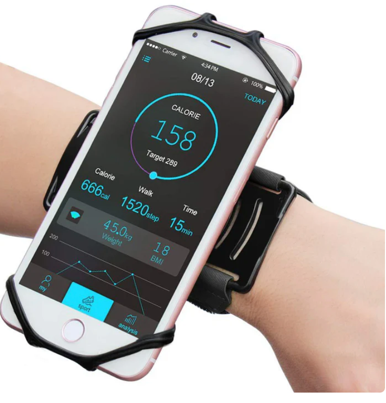 Detachable Mobile Phone Holder 360-degree Rotating Movement Arm Strap