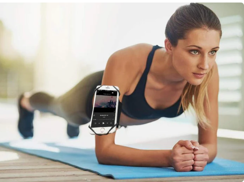 Detachable Mobile Phone Holder 360-degree Rotating Movement Arm Strap