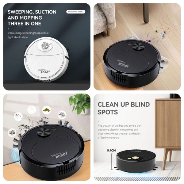 Portable Wireless Smart Mini Sweeping Robot Mopping 3 In1 Rechargeable Cleaning Machine Vacuum Cleaner For Home Office Robot