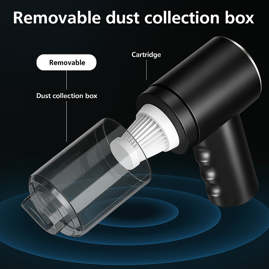 3-in-1 Mini Wireless Vacuum & Air Blower – Portable Cleaner for Car, Home & Electronics